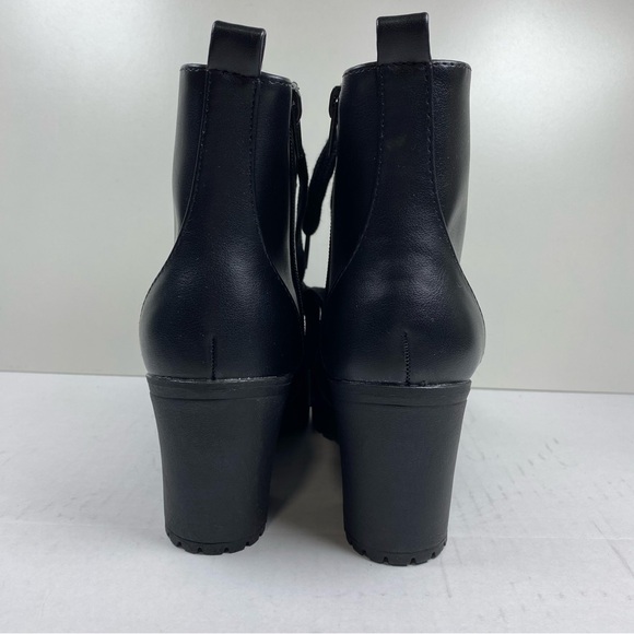 Time True Black Mid-Calf Laced & Zipped Booties Size 6M - Picture 3 of 13